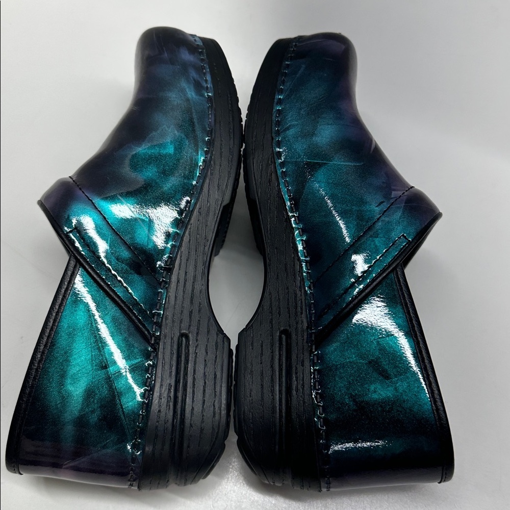 Dansko Clogs Professional XP Patent Leather Marble Blue Black Size EU 41 US 11 - Picture 7 of 11